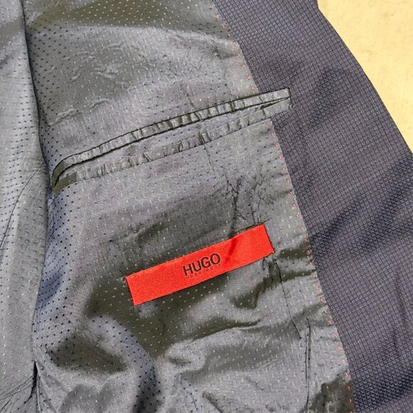 Hugo Boss Suit 2pc Nailhead 100s Wool Blue "C-Jays1" 42 S 34x23 - Picture 8 of 16